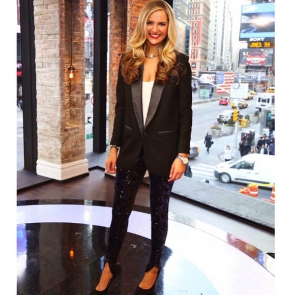 BYCHANCE • Black Arnie Sequin Leggings Zipper Ankle Pants - Picture 10 of 10